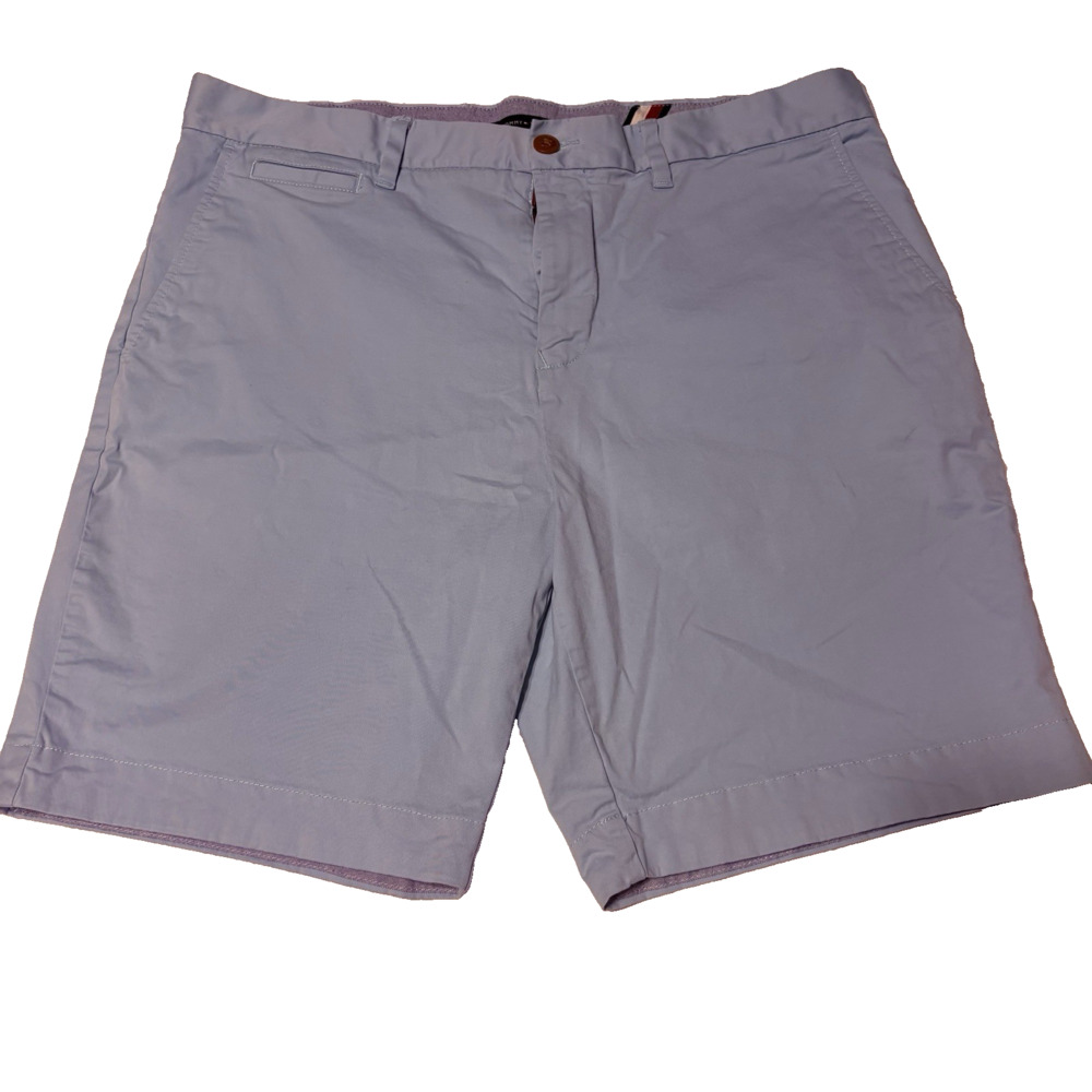 Tommy Hilfiger Men’s Light Blue Chino Shorts Size‎ 38 Flat Front Cotton Stretch